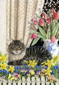 Seasonal Art - Spring - Tabby & The Tulips (12 - 140 Pieces)