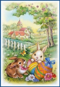Vintage Easter Bunnies 2 (Small)