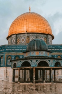 The Dome of the Rock with the smaller Chain Dome in front- Jerusalem