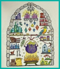 Self-colored drawings. Zelf gekleurde tekeningen.