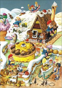 Solve Tony Wolf Illustration Woodland Folk Make Dessert jigsaw puzzle  online with 88 pieces