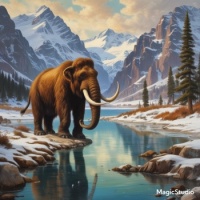 Mammoth at a Creek