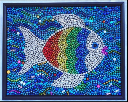 Solve Mosaic glass bead art jigsaw puzzle online with 48 pieces