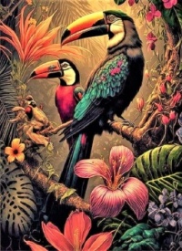 AMAZING TOUCANS POSING IN THE FOREST