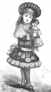 Etching Of A Young Lady In Victorian Days
