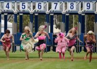 WRITE A CAPTION! JEOPARDY - 300 points - A Drag Race.....What do you get if you combine a Transvestites with Horse racing?