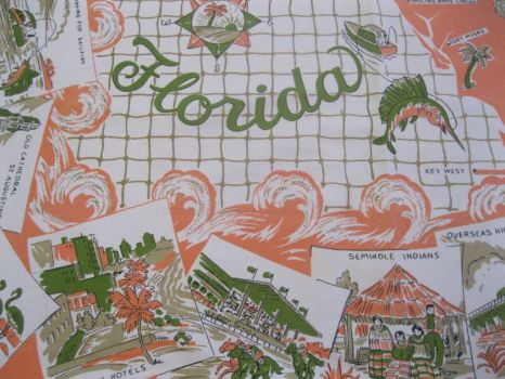 Vintage Florida tablecloth