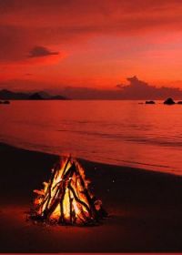 A Campfire At The Beach