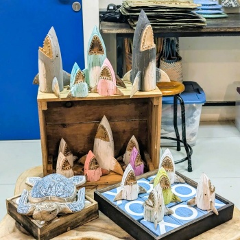 Solve Shark Week - Display in a shop on Monkey Forest Road, Ubud - Bali ...