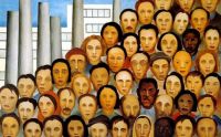 Tarsila do Amaral - Braziian artist - "Operarios" (1933)