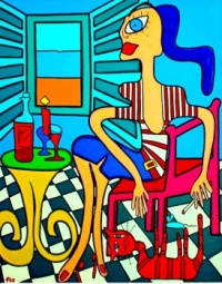 Woman in a Wine Bar