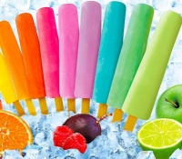 rainbow of ice cream pops
