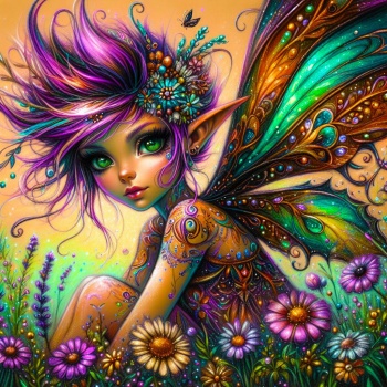 Solve Daisy the spunky pixie enjoying the spring flowers jigsaw puzzle ...