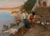 Fabio Cipolla (Italian, 1854-1914). An amorous interlude