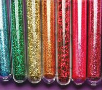 Theme, glassware: tubes of glitter