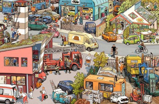 Solve Very Busy Town jigsaw puzzle online with 247 pieces