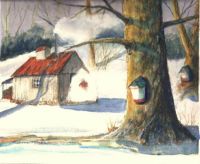 Sugaring Time - watercolor by me
