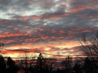 Sunset over a parking lot in Willow Grove, PA
