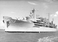 USS PROTEUS (AS-19) Leaving Charleston 1960