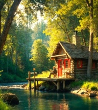 Cabin By the Stream....