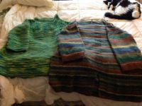 Two sweater tunics and Atsutsa's hind feet
