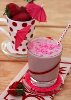 Stunning strawberry milk shake