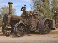 Old steam farm tractor
