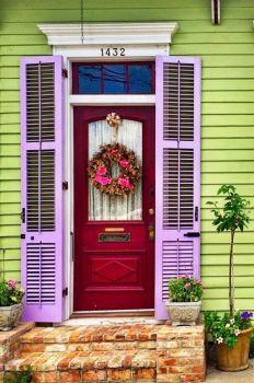 Festive Red Door In New Orleans