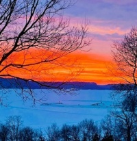 Sunset on the Mississippi at Lake Pepin, Pepin Wisconsin