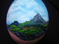 Painted ostrich egg small