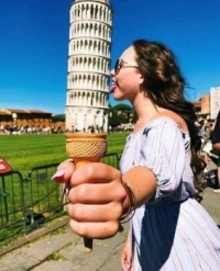 Wobblybear's Fun Stuff (wbfs) - *Leaning Tower of Pisa (as ice cream) many theme photos like this are taken by people (usually pushing/holding back the tower from falling)