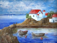 Most likely Greece - coastal village