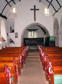 The Old Church Penallt, interior view up the aisle