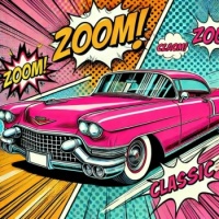 Pop Art Pink Car