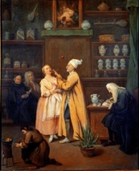 The pharmacist. Painting by Pietro Longhi (1702-1785)