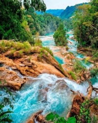 Água azul em Chiapas, México !!!
