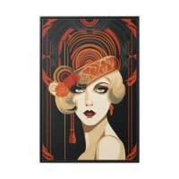 Art Deco Lady in Red