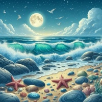 Moon and starfish1