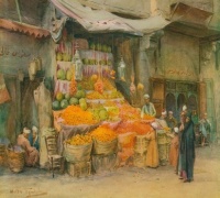 A FruitStall at Bulak, c1905, 1912 --- Walter Frederick Roofe Tyndale