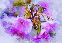 Purple flower watercolor