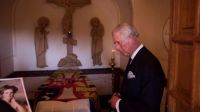 Off topic - Britain's Prince Charles at the grave of his grandmother at the Church of Saint Mary Magdalene on...