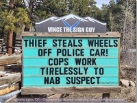 Thief steals wheels...