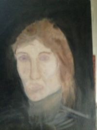 unfinished self-portrait of myself as I painted it 30 years ago