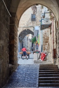 selling bread in Jerusalem's Old City