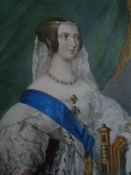 1837 Queen Victoria color print etched and tinted by George Howard