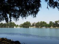 Sailboats on Lake Evans in Fairmount Park, Riverside CA