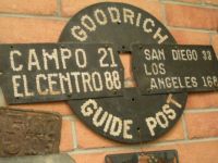 Very early road sign made on the spot and bolted together