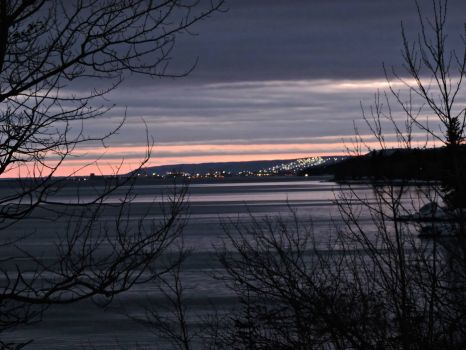 Looking at Duluth at twilight