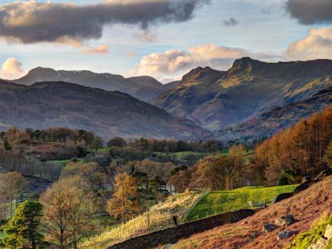 Langdale from Loughrigg Fell. Lake District. UK