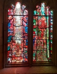 Stained glass window in Hereford Cathedral